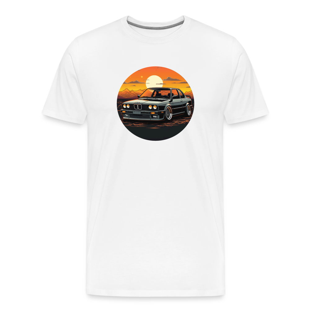BMW t shirt Men’s Premium BMW E30 sundown BMW T-Shirt - MotorweaR - white