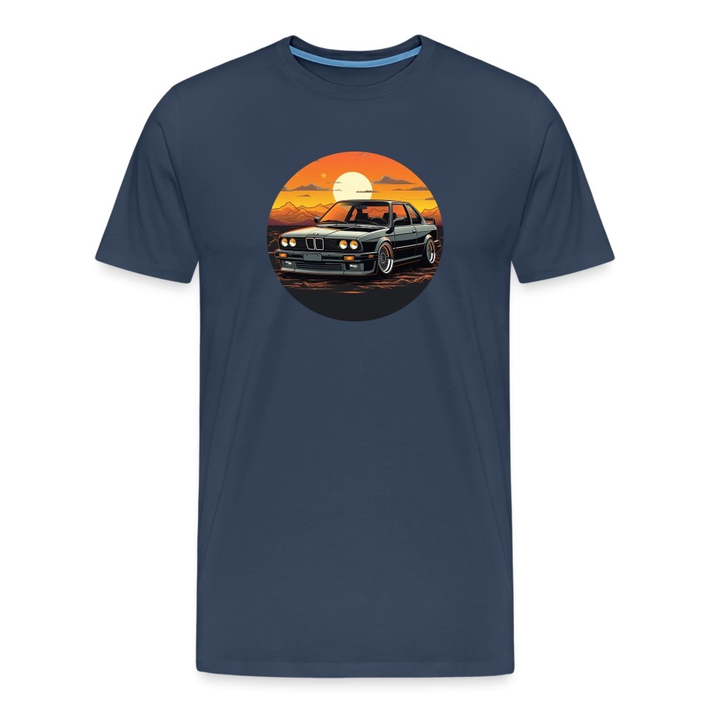 BMW t shirt Men’s Premium BMW E30 sundown BMW T-Shirt - MotorweaR - navy