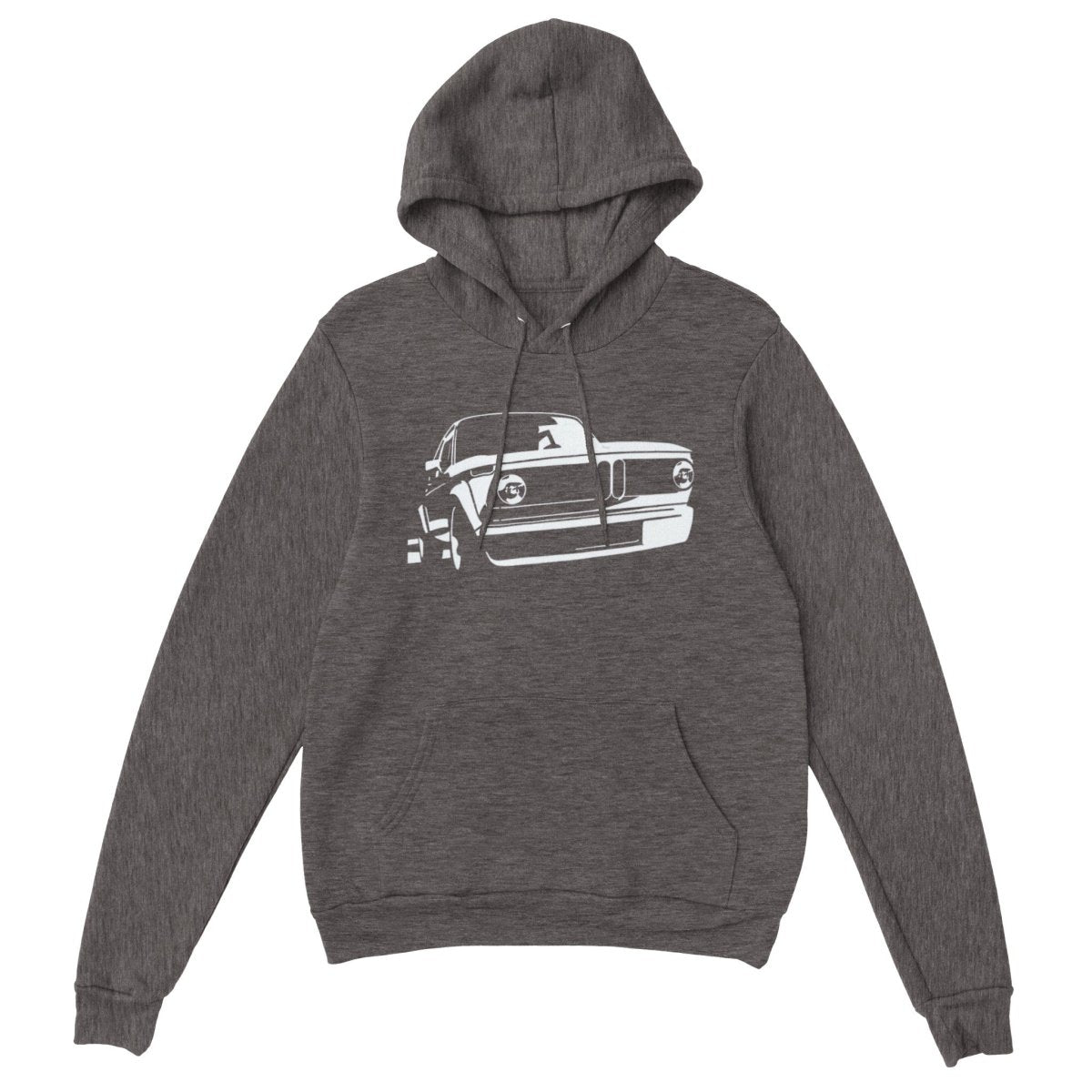 MotorweaR BMW E10 Premium Unisex BMW Hoodie white print - MotorweaR - asphalt