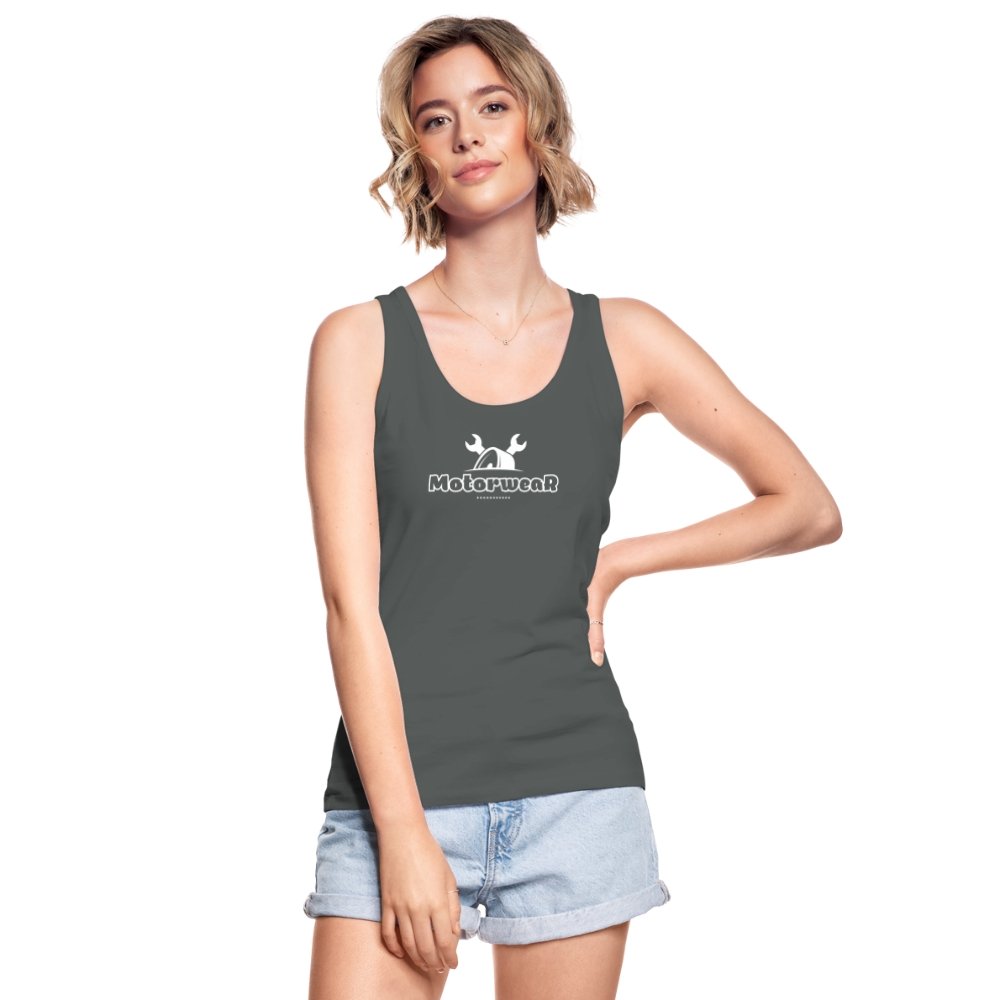 MotorweaR Women’s Organic Tank Top white print - charcoal