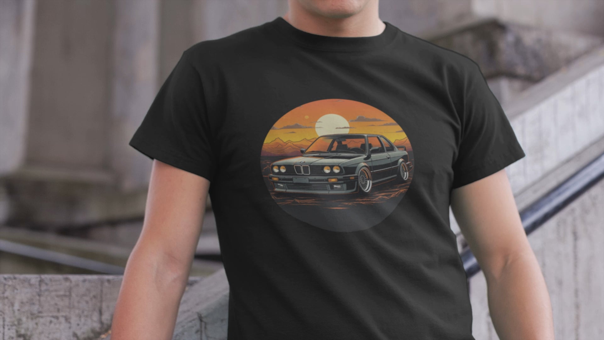 Load video: young guy with a BMW E30 t-shirt from MotorweaR