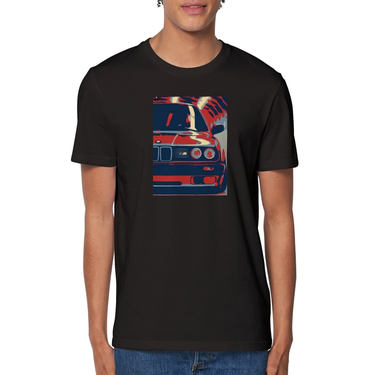 BMW t shirt BMW E30 Artwork Organic Unisex Crewneck BMW t-shirt - MotorweaR - black