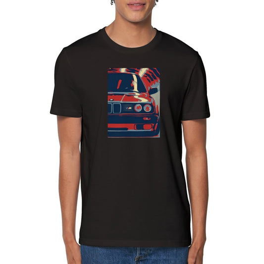 BMW t shirt BMW E30 Artwork Organic Unisex Crewneck BMW t-shirt - MotorweaR - black