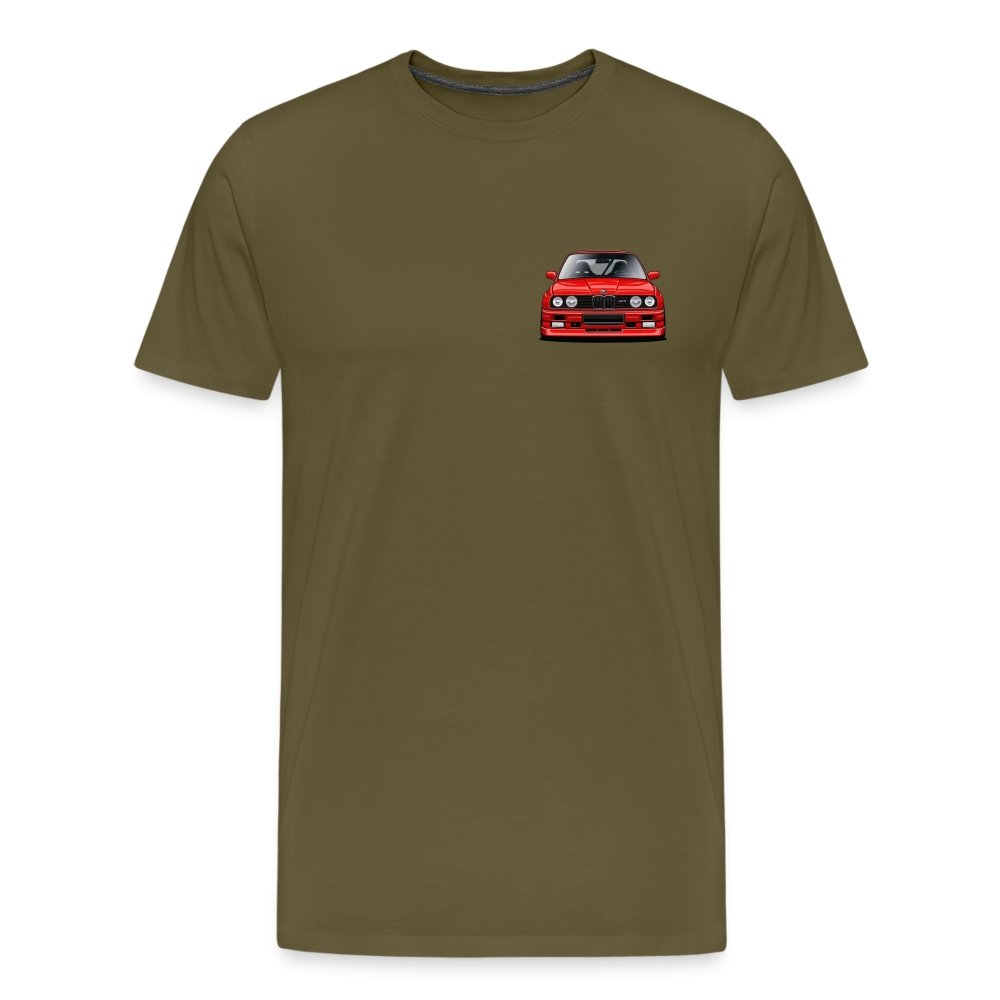 BMW t shirt Men’s Premium BMW E30 M3 Heart BMW T-Shirt - MotorweaR - brown