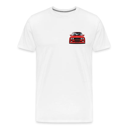 BMW t shirt Men’s Premium BMW E30 M3 Heart BMW T-Shirt - MotorweaR - white