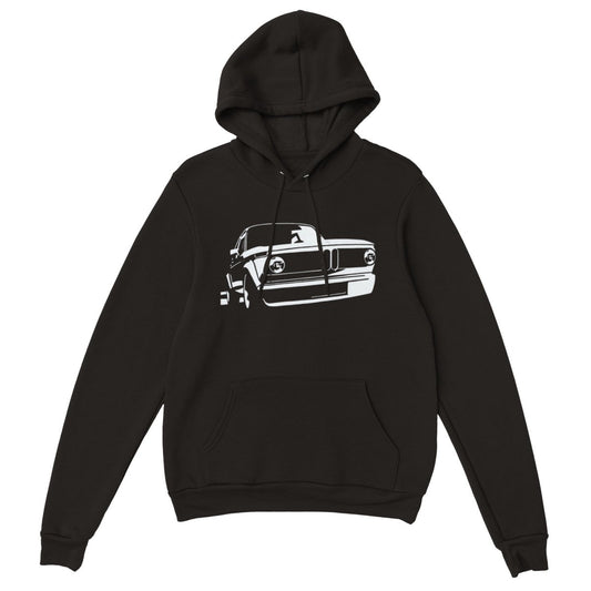 MotorweaR BMW E10 Premium Unisex BMW Hoodie white print - MotorweaR - black