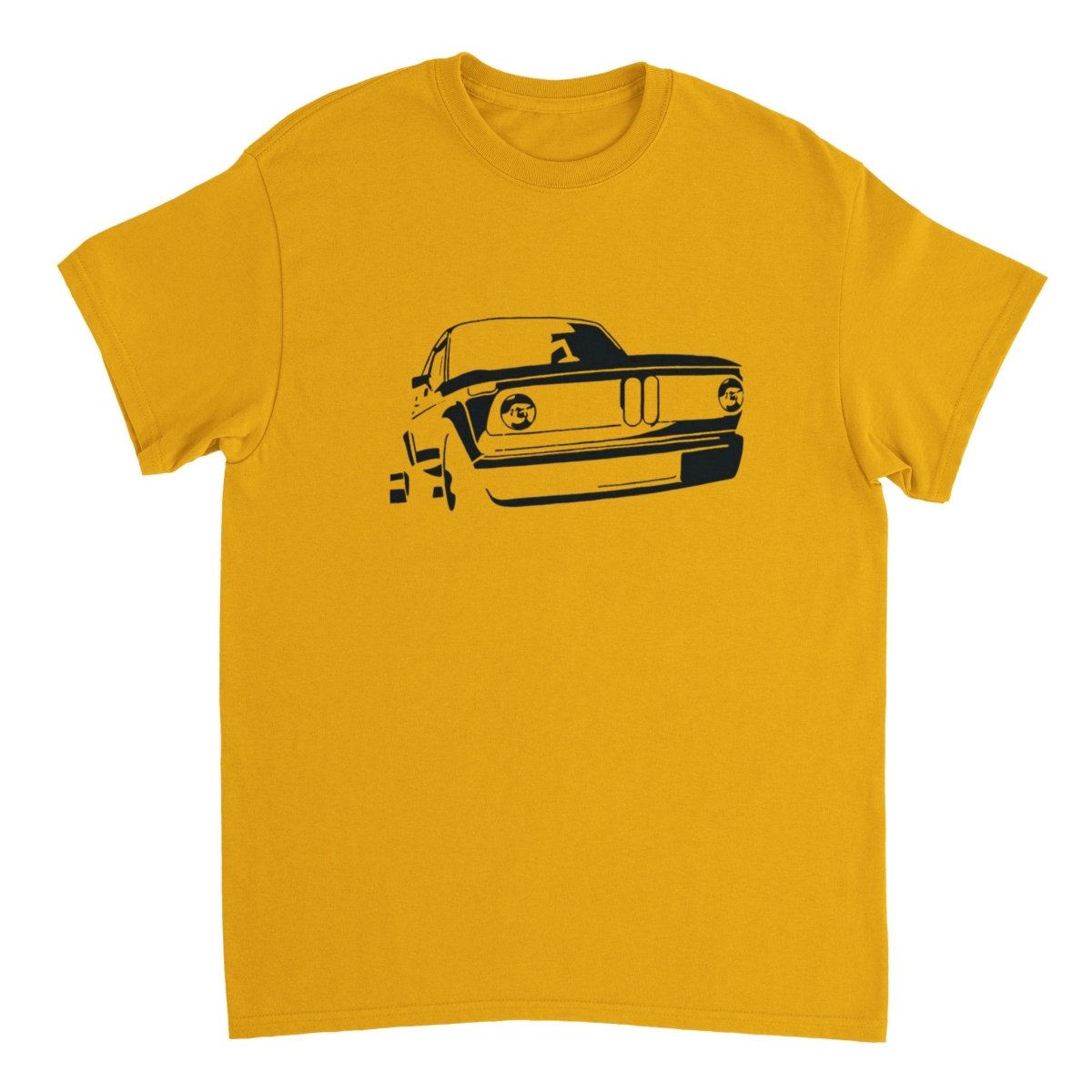 BMW t shirt men´s Vintage BMW E10 BMW T-Shirt, black print - MotorweaR - yellow