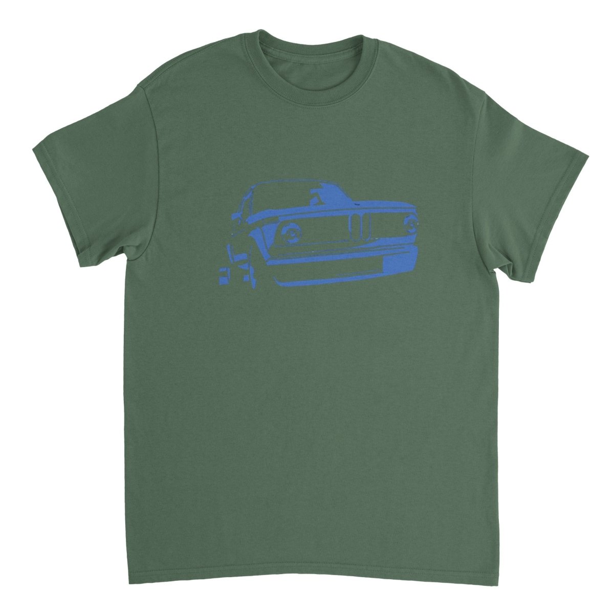 BMW t shirt men´s Vintage BMW E10 BMW T-Shirt, blue print - MotorweaR - green