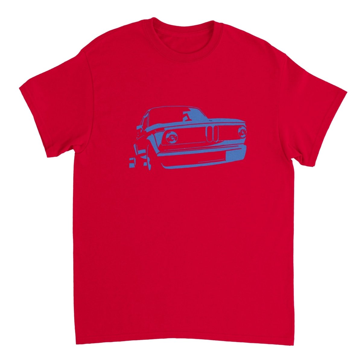BMW t shirt men´s Vintage BMW E10 BMW T-Shirt, blue print - MotorweaR - red
