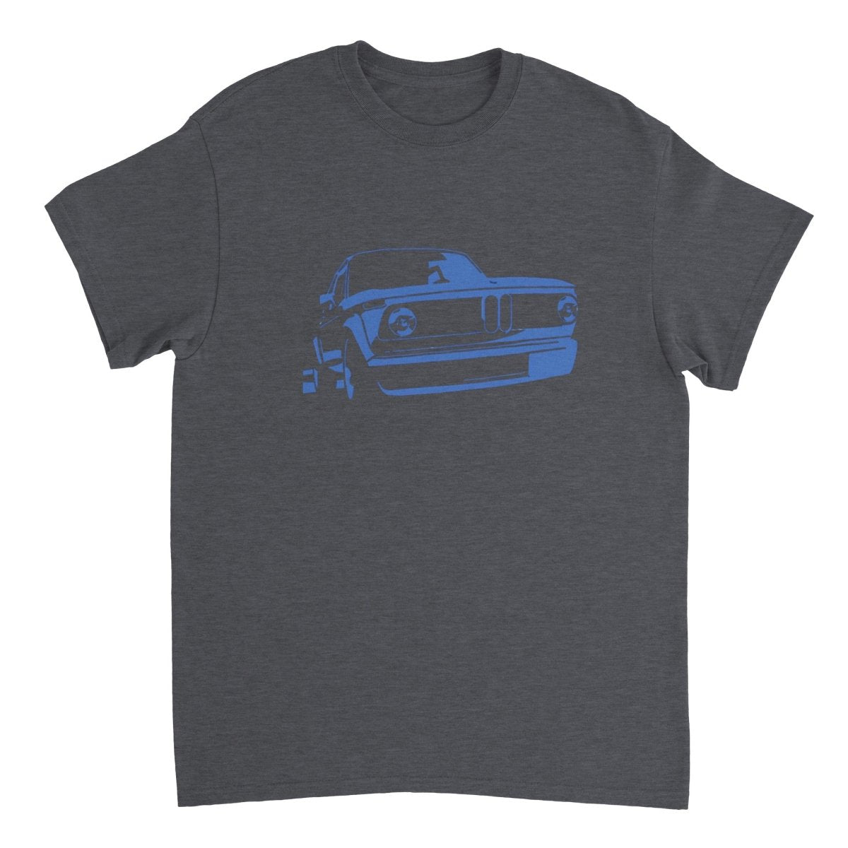 BMW t shirt men´s Vintage BMW E10 BMW T-Shirt, blue print - MotorweaR - dark grey