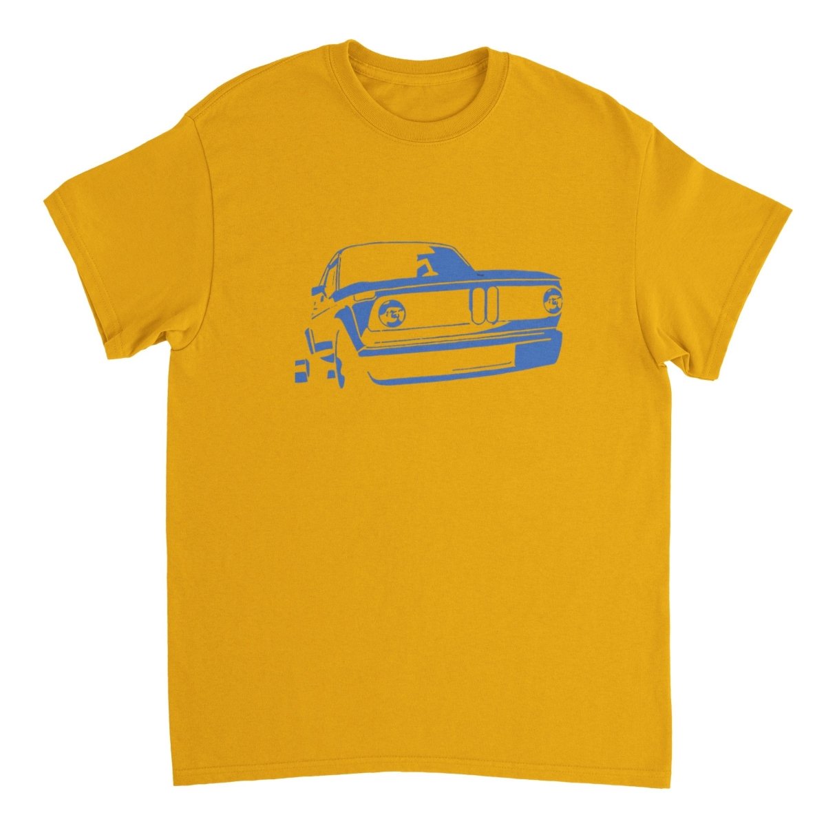 BMW t shirt men´s Vintage BMW E10 BMW T-Shirt, blue print - MotorweaR - gold