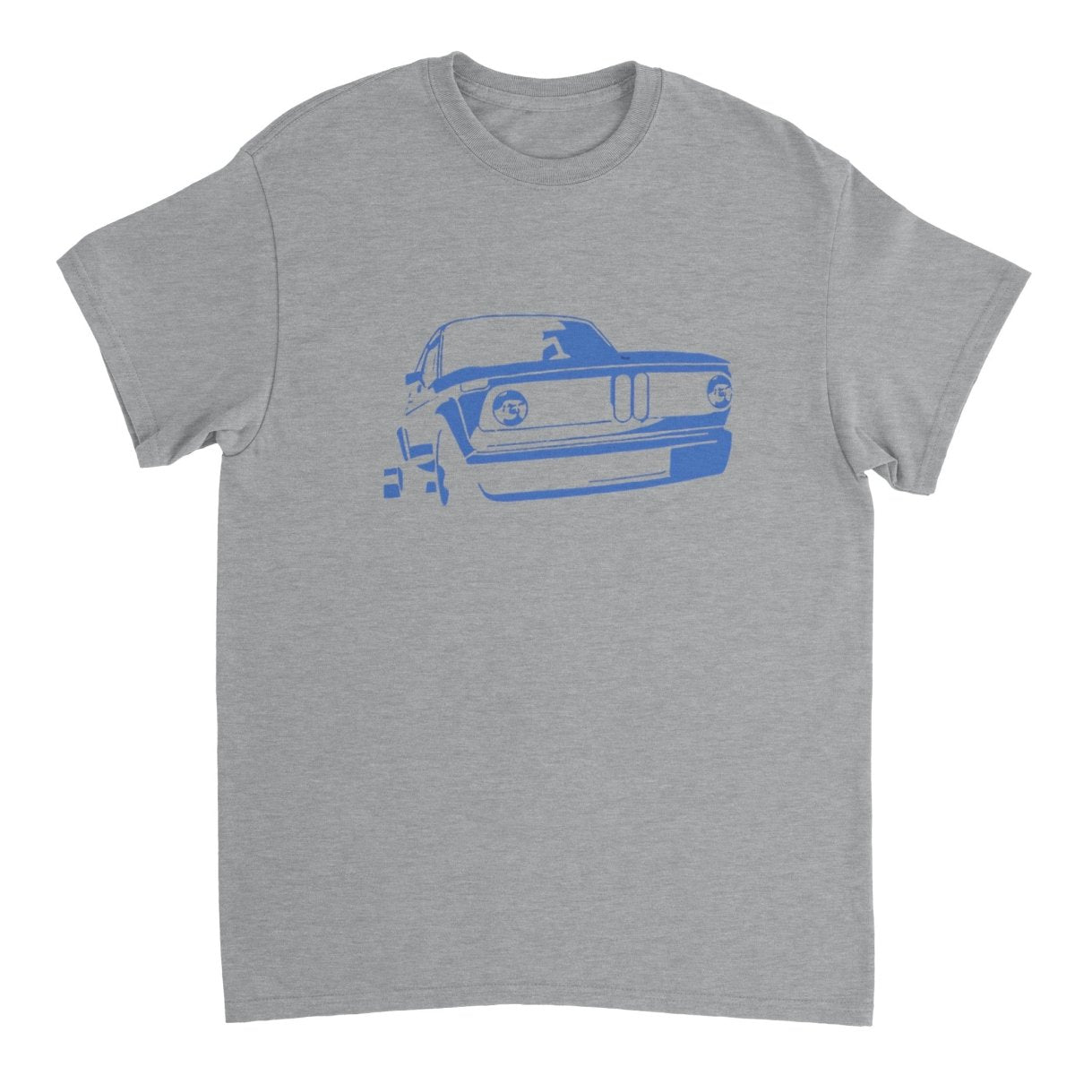 BMW t shirt men´s Vintage BMW E10 BMW T-Shirt, blue print - MotorweaR - grey