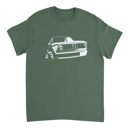 BMW t shirt men´s Vintage BMW E10 BMW T-Shirt, white print - MotorweaR - green