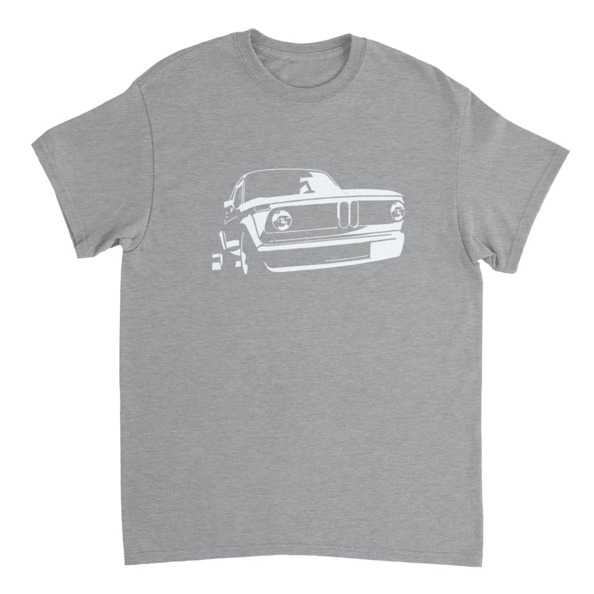 BMW t shirt men´s Vintage BMW E10 BMW T-Shirt, white print - MotorweaR - grey