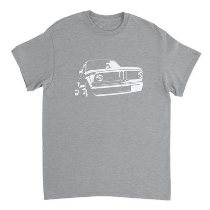 BMW t shirt men´s Vintage BMW E10 BMW T-Shirt, white print - MotorweaR - grey