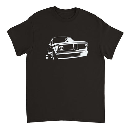 BMW t shirt men´s Vintage BMW E10 BMW T-Shirt, white print - MotorweaR - dark grey