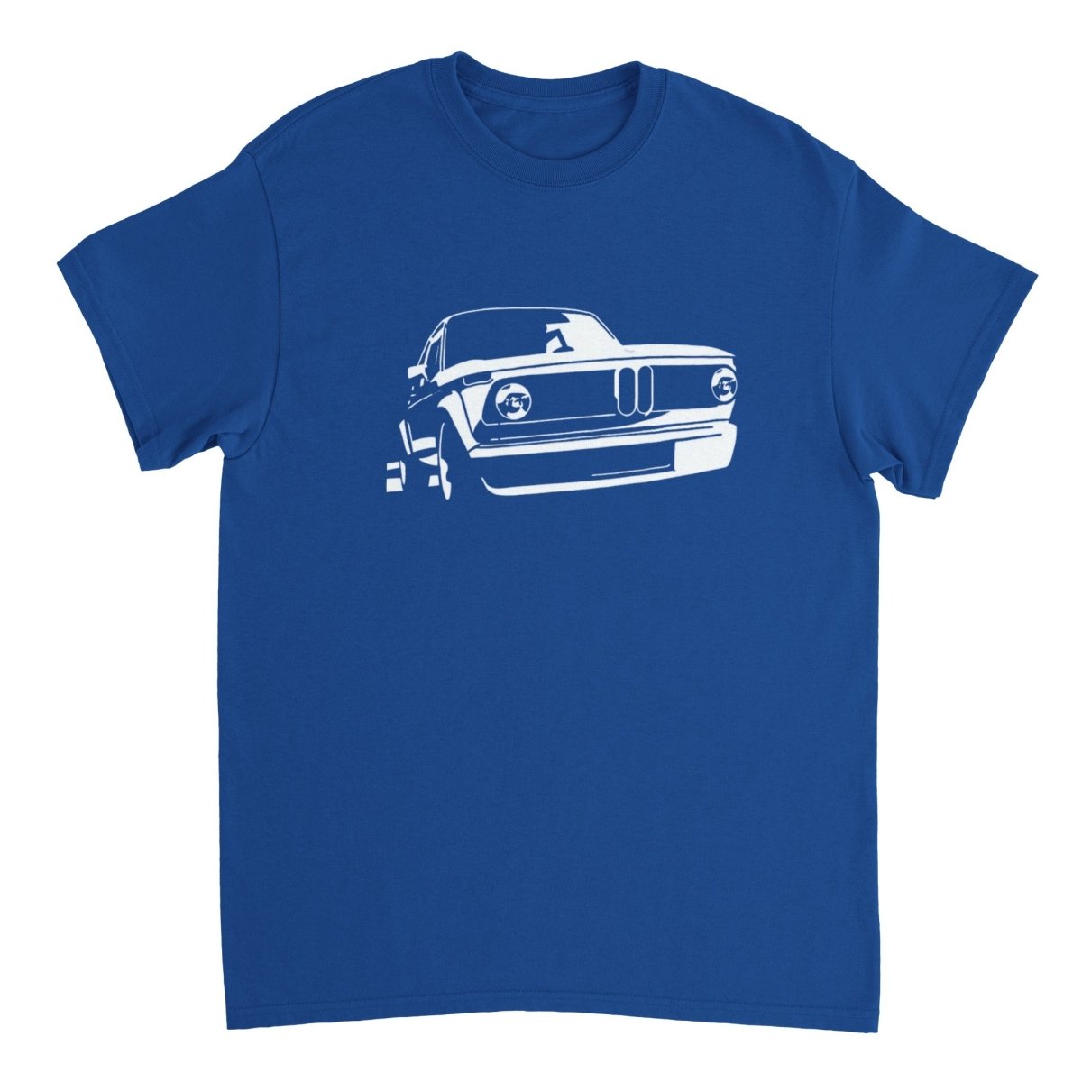BMW t shirt men´s Vintage BMW E10 BMW T-Shirt, white print - MotorweaR - blue
