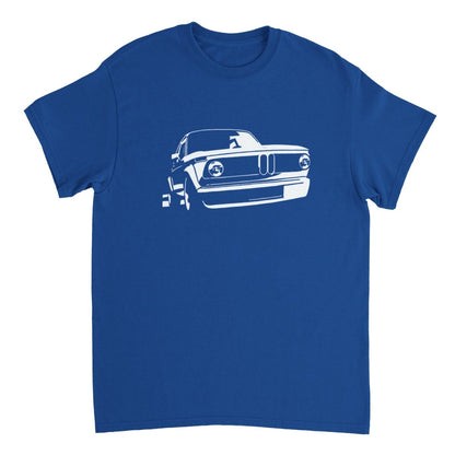 BMW t shirt men´s Vintage BMW E10 BMW T-Shirt, white print - MotorweaR - blue